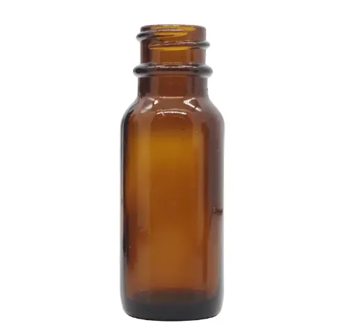 15 mL Amber Glass Boston Round Bottle, 18-400 Neck Sku XS-GL0001.webp