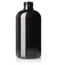 8 oz Dark Amber PET Boston Round Squat Bottle 24-410.webp