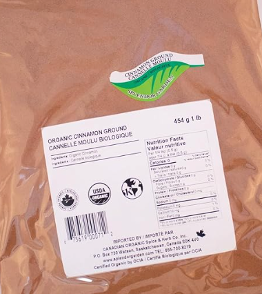 Splendor Garden Organic Cinnamon Ground | Bulk (18.9 L)