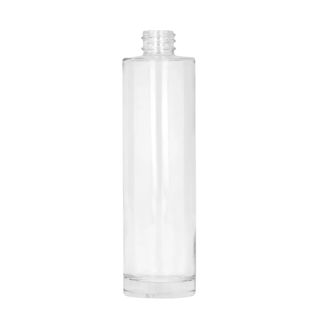 [BS-GLB-C10] 8 oz Clear Glass Rio Round Bottle, 24-410 Neck
