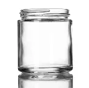 8 oz Clear Glass Jar, 70-400 With Black Metal Lid
