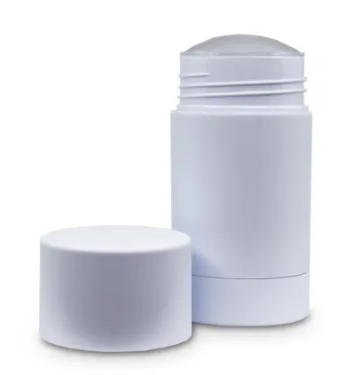 Deodorant Tube, White PP Plastic with Cap (3 part), 75g 