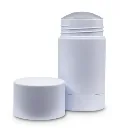 Deodorant Tube, White PP Plastic with Cap (3 part), 75g 