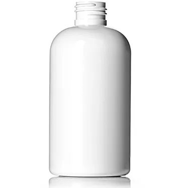 [XS-PLPE-WH008] 8 oz White PET Boston Round Squat Bottle, 24-410  (1 Bottle)