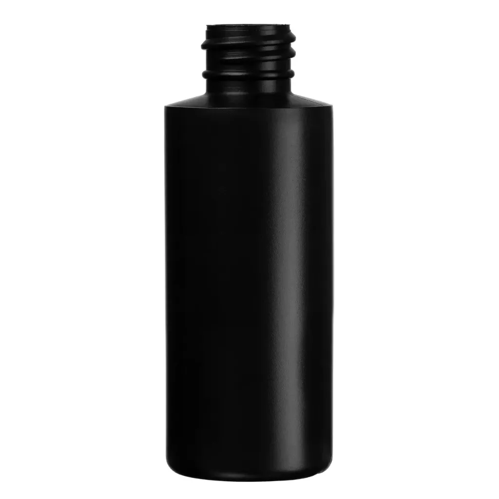 [XS-BK-CYL-2] 2 oz Black HDPE Plastic Cylinder Bottle  20-410