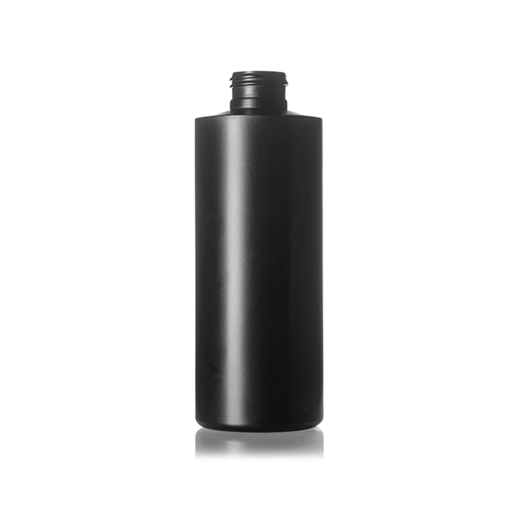 [XS-BK-CYL-4] 4 oz Black HDPE Plastic Cylinder Bottle, 24-410