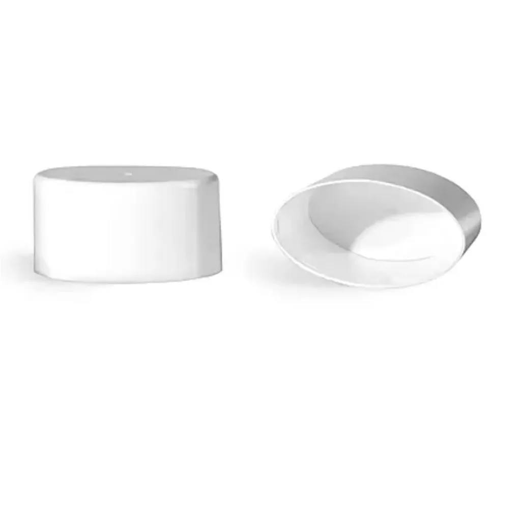 [2006-27B] White Deodorant Cap, Oval 2006-27B- for 0.75 oz tube