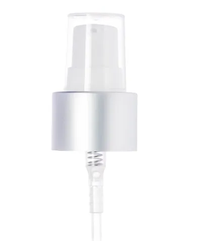 [XS-TX.P-MSLV-SMO-24m-10''] 24-410 Matte Silver Serum Pump, Smooth Collar, Gasket and Cap (copy)