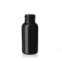 1 oz BLACK PET Boston Round Bottle, 20-410 Neck