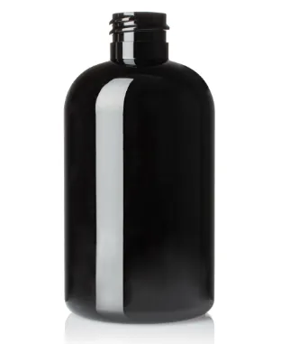 4 oz Black PET Boston Round Squat, 20-410