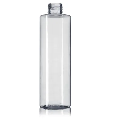 8 oz Clear PET Plastic Cylinder Bottle, 24-410