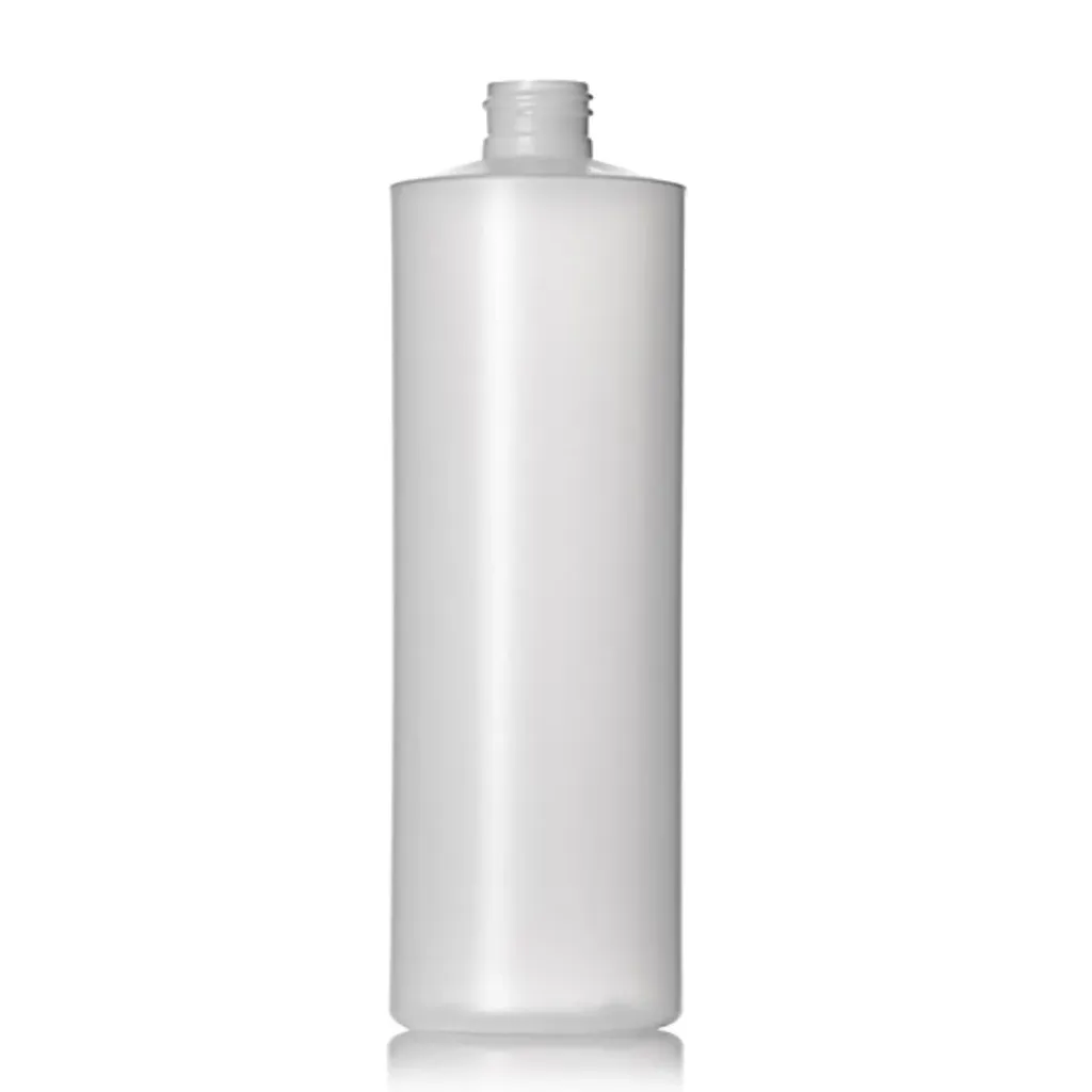 16 oz White HDPE Plastic Cylinder Bottle, 24-410