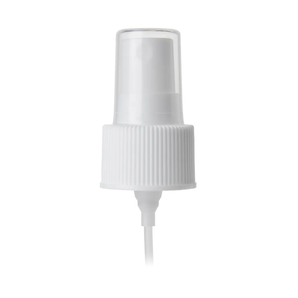 24-410 White Ribbed Fine Mist Sprayer 8" Tube