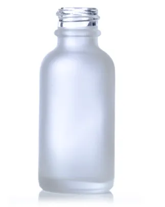 [XS-GLB-F02] 1 oz Frosted Glass Boston Round Bottle, 20-410 Neck