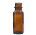 15 mL Amber Glass Boston Round Bottle, 18-400 Neck