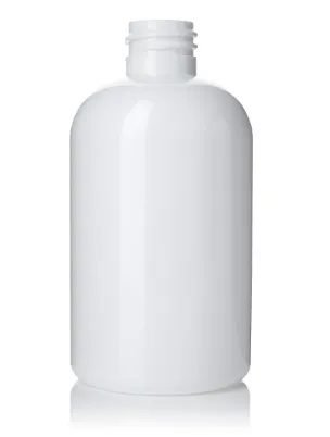 4 oz White PET Boston Round Squat, 24-410