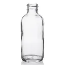 4 oz Clear Glass Boston Round Bottle, 24-410 Neck