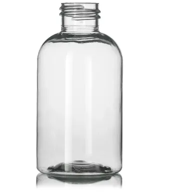 [XS-CYL-C07] 4 oz Clear PET Boston Round Squat, 24-410 