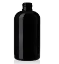 8 oz Black PET Boston Round Squat Bottle, 24-410