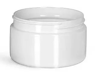 4 oz White PET Plastic Jar, 68-400