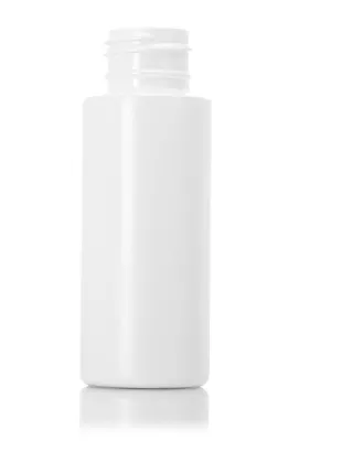 2 oz White HDPE Plastic Cylinder Bottle, 24-410