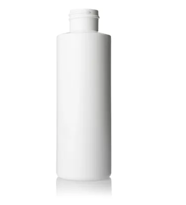 8 oz White HDPE Plastic Cylinder Bottle, 24-410*