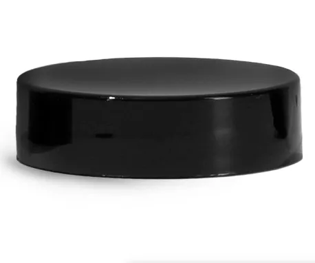 33-400 Black Plastic Lid, with liner  (Use with 1/8 oz Lip Gloss Jar)