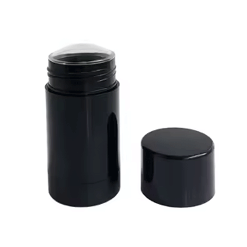 Deodorant Tube, Black PP Plastic with Cap (3 part), 75g